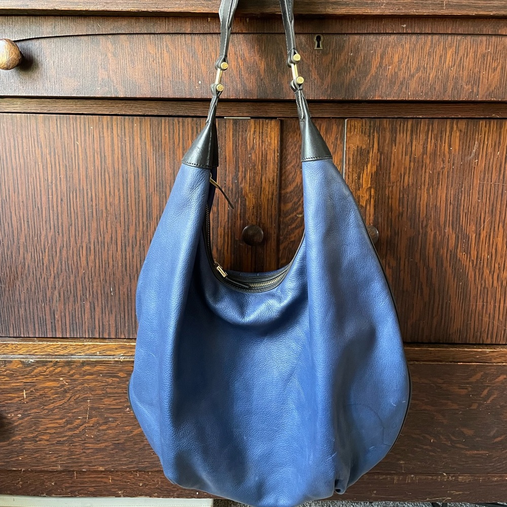 Large leather hobo bag from India Hicks